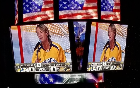 Keith Urban Performs National Anthem At Stanley Cup Playoff Series