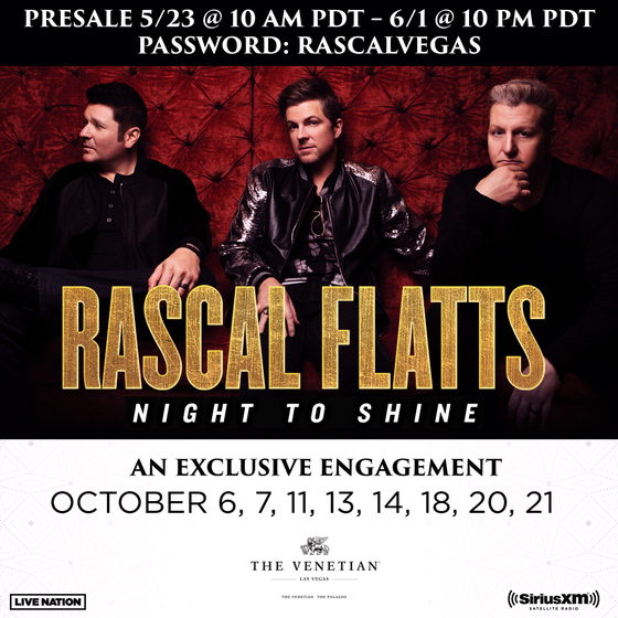Rascal Flatts To Headline Las Vegas Engagement 'A Night To Shine'