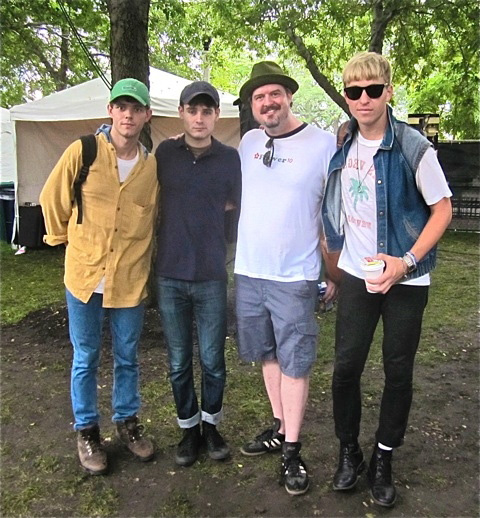 Hard Boiled's Chris Stowers with the men of The Drums 
