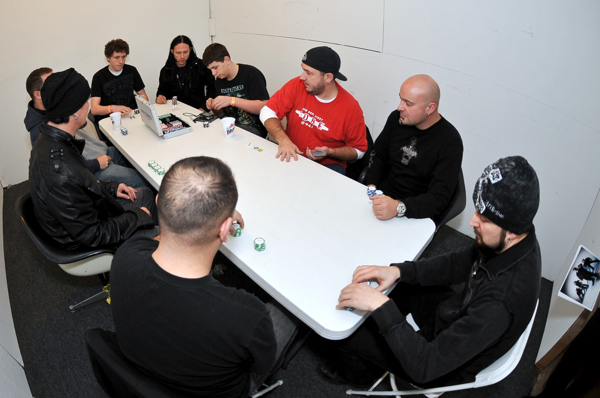 Disturbed plays poker with WZNE/Rocher's staffers