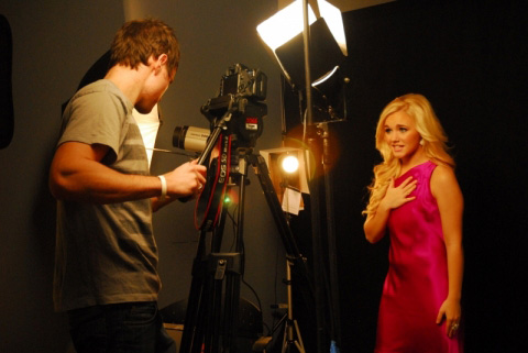 Katelynne Cox on set of her video
