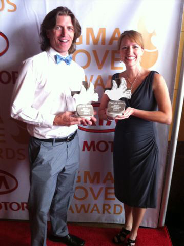 Listeners made homemade Dove Awards for Kevin and Taylor for Best Morning Show.