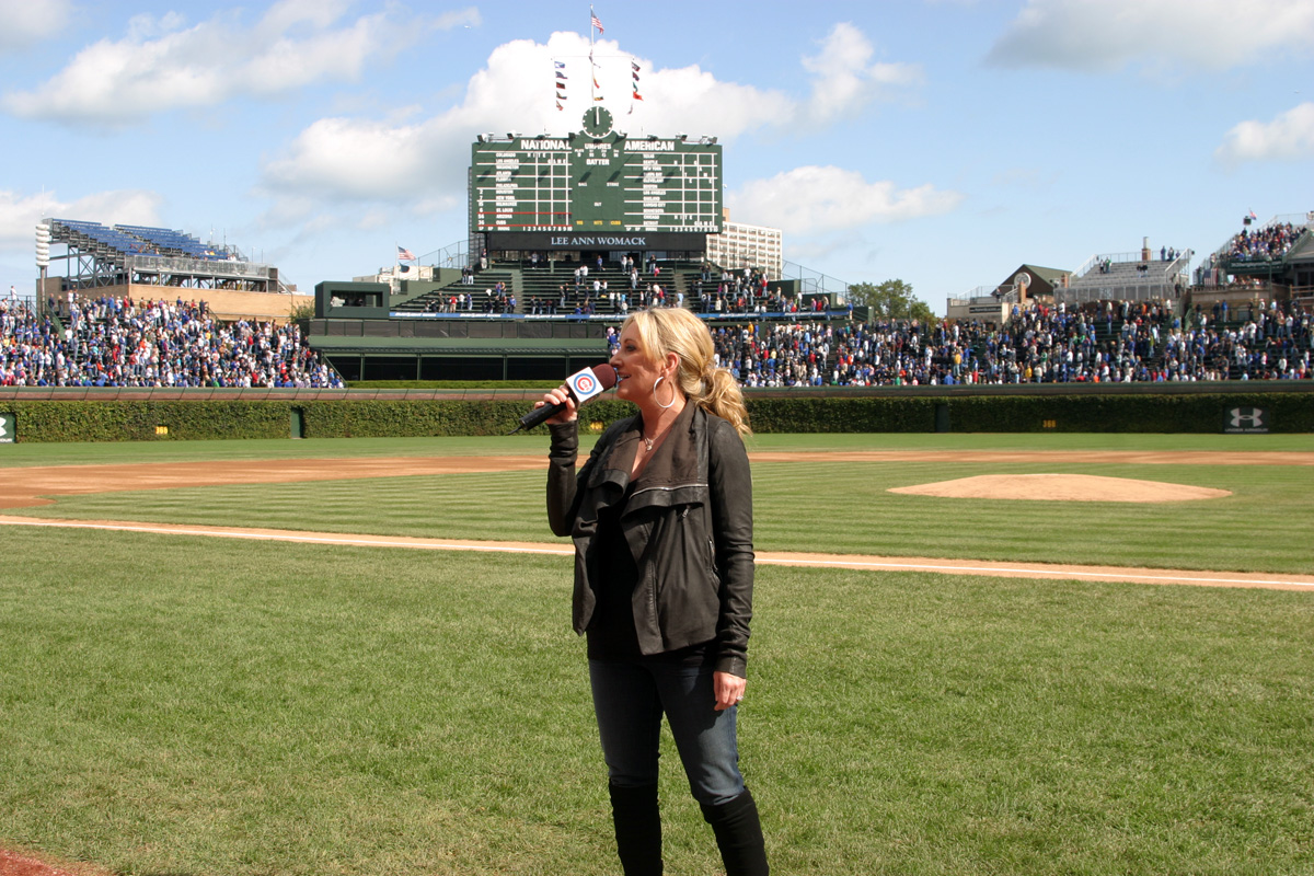 Lee Ann Womack sings National Anthem at Wrigley Field