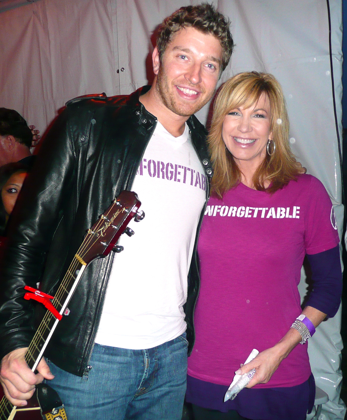 Brett Eldredge with Leeza Gibbons at "March on Alzheimer's" event