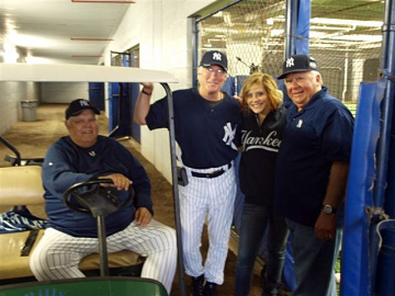 Gwen Sebastian sing National Anthem at Yankees spring game