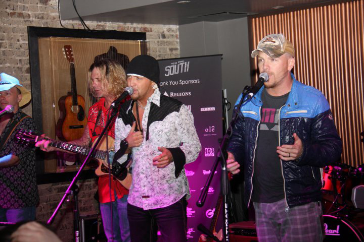 LoCash Cowboys appear with Jeffrey Steele at Hard Rock Caf&eacute;
