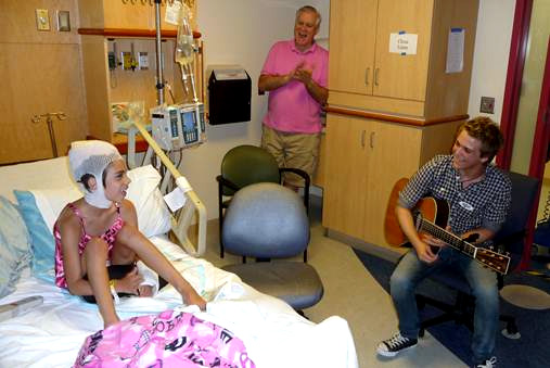 Hunter Hayes performed for patients at Monroe Carell Jr. Children's Hospital