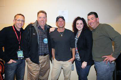 Kenny Chesney spent time visiting with radio friends before the show.