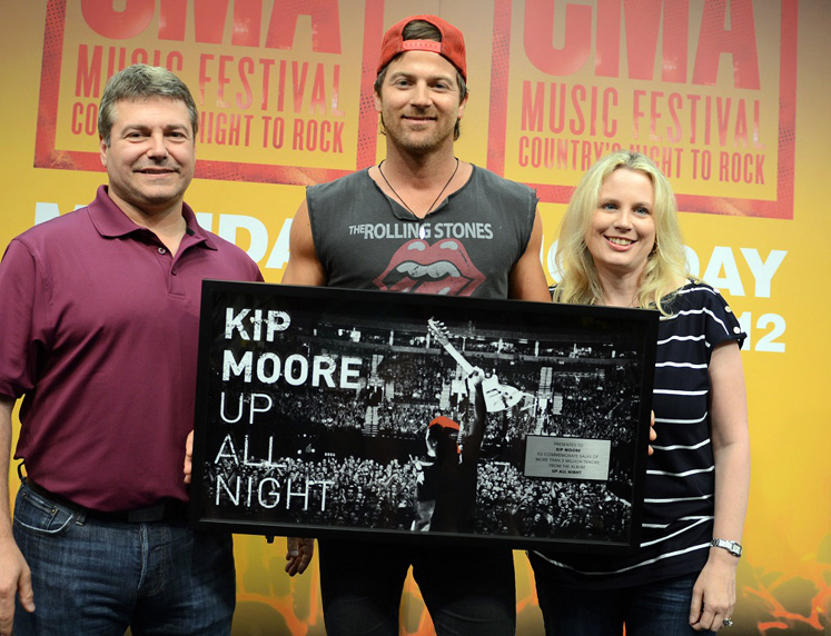 Kip Moore was recently presented with a plaque 