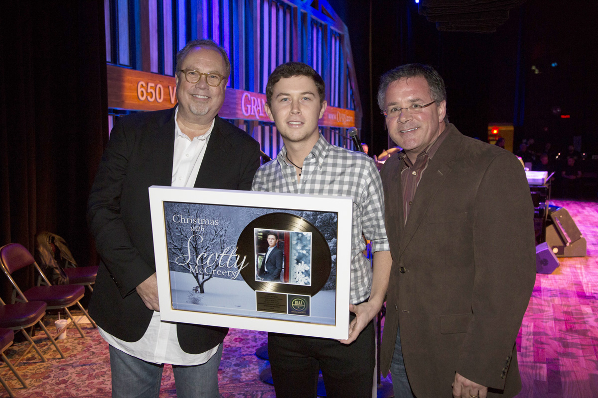 Scotty McCreery recived a Gold plaque