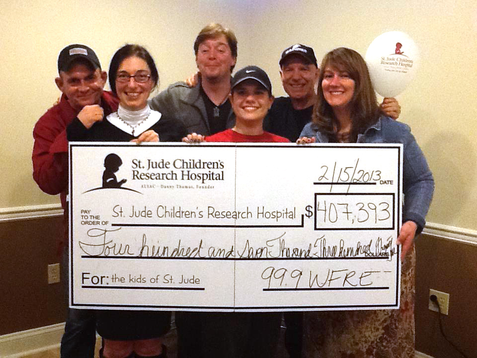 WFRE/Frederick, MD raised a station record $407,393 for St. Jude
