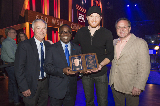 EMI Nashville, Eric Paslay, Grand Ole Opry, Young Alumni Achievement Award, Middle Tennessee State University, MTSU, College Of Media And Entertainment, Ken Paulson, Dr. Sidney McPhey, Pete Fisher