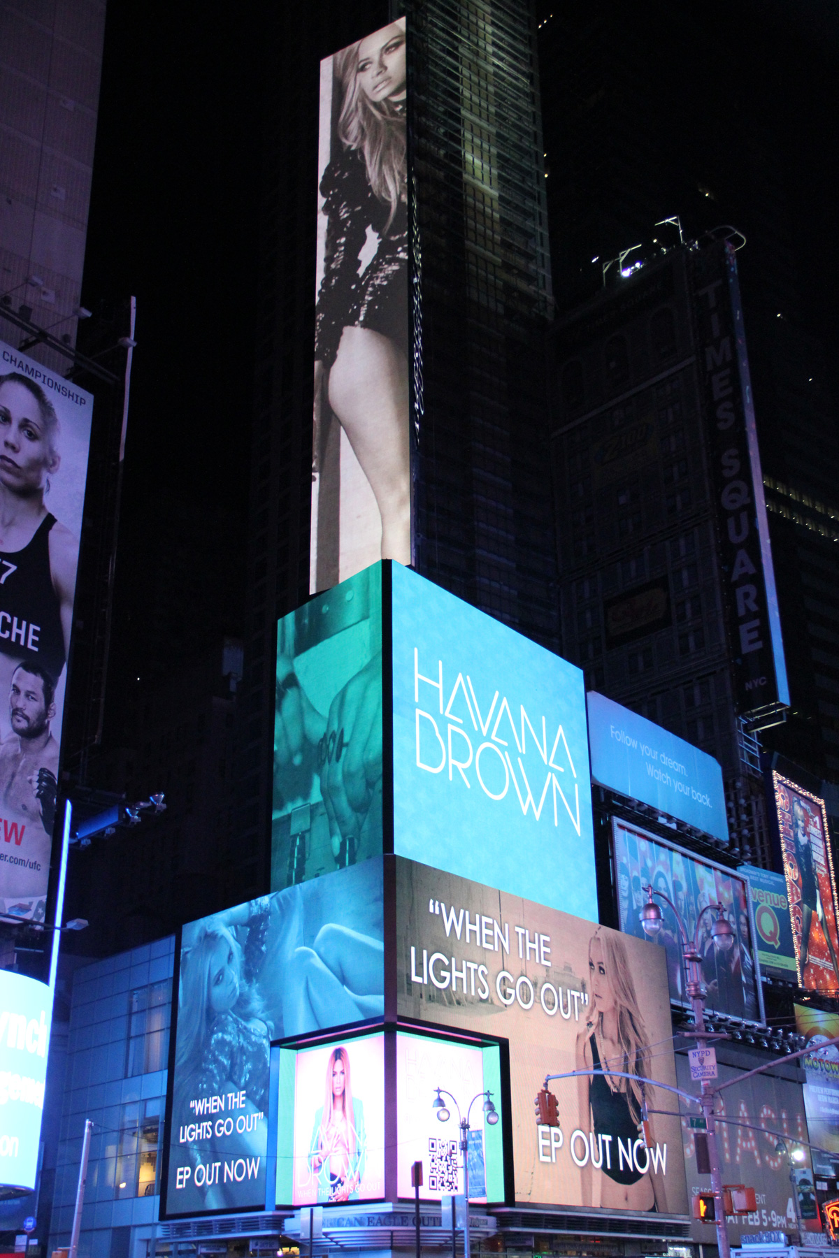 Havana Brown is on billboard in Times Square
