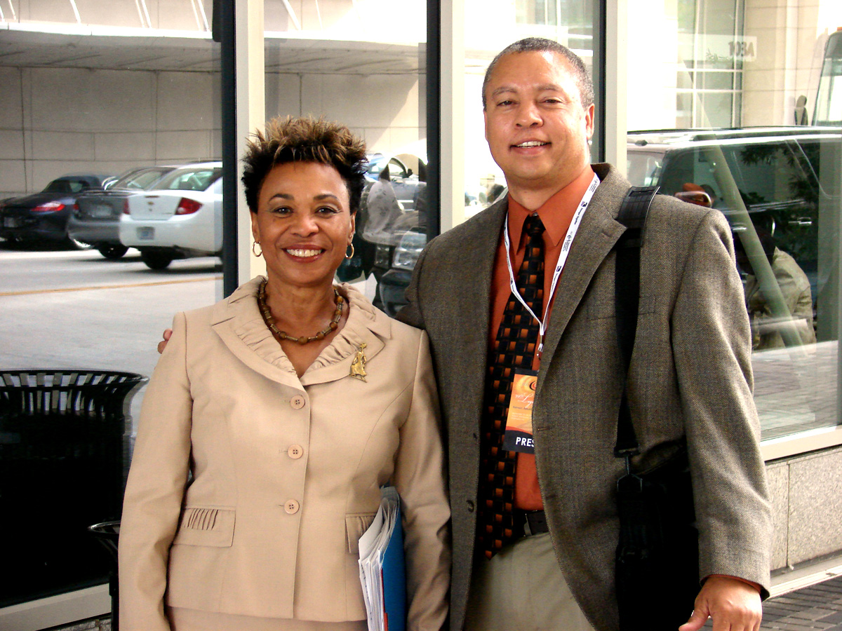 Congresswoman Barbara Lee and Syndication One's Kirk Tanter at the Congressional Black Caucus Convention